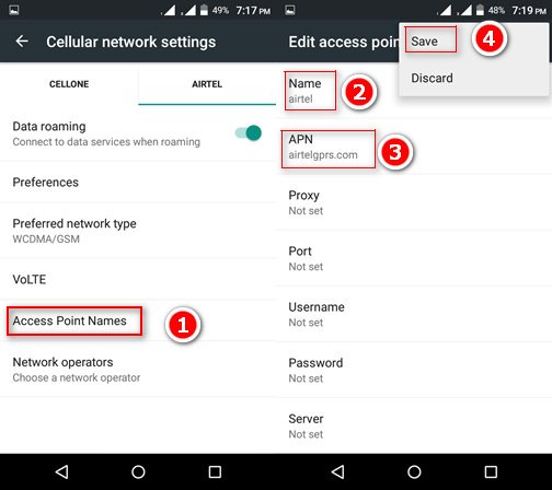 VI APN Setting