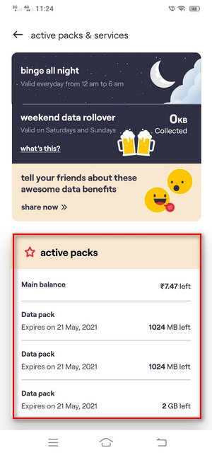 Vi Account Balance