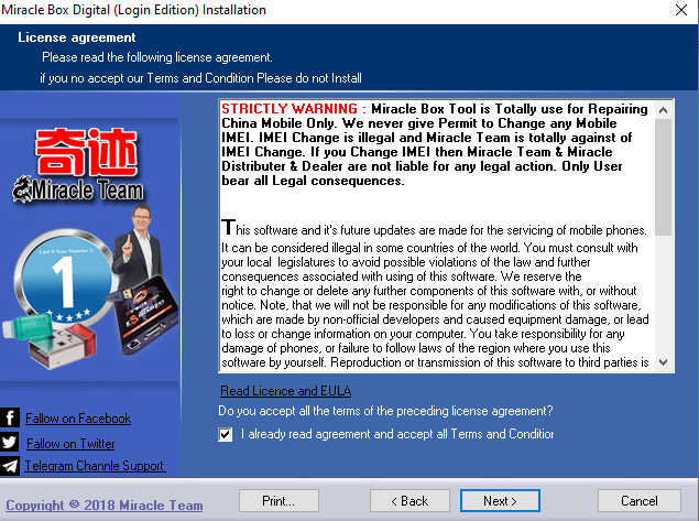 Miracle Box terms and conditions