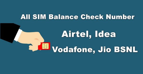All SIM Balance Check Number